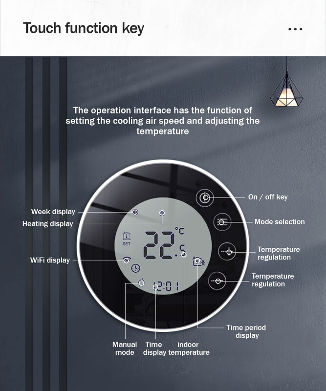 Wifi termostato inteligente controlador de temperatura piso elétrico aquecimento trv caldeira gás água controle remoto bytuya alexa casa do google