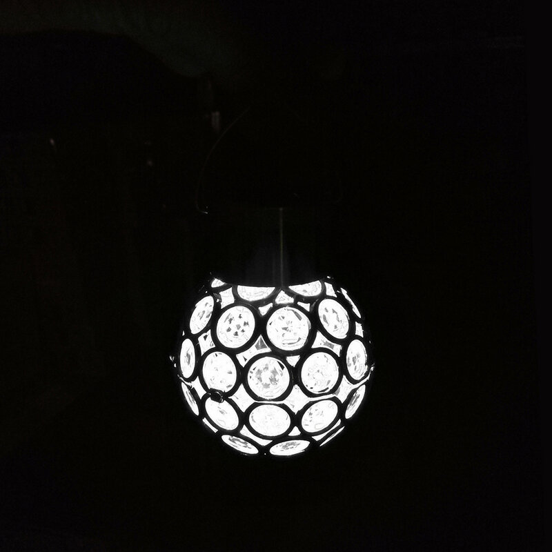 Lampu LED Tenaga Surya Lampu Dekorasi Taman Koridor Luar Ruangan Lampu Gantung LED Bola Berongga Tahan Air