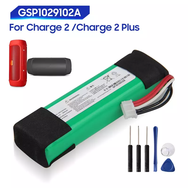 Jbl充電用のオリジナルの交換用バッテリー,2 plus,charge2 plus,gsp1029102a,6000mah,2020年の新製品