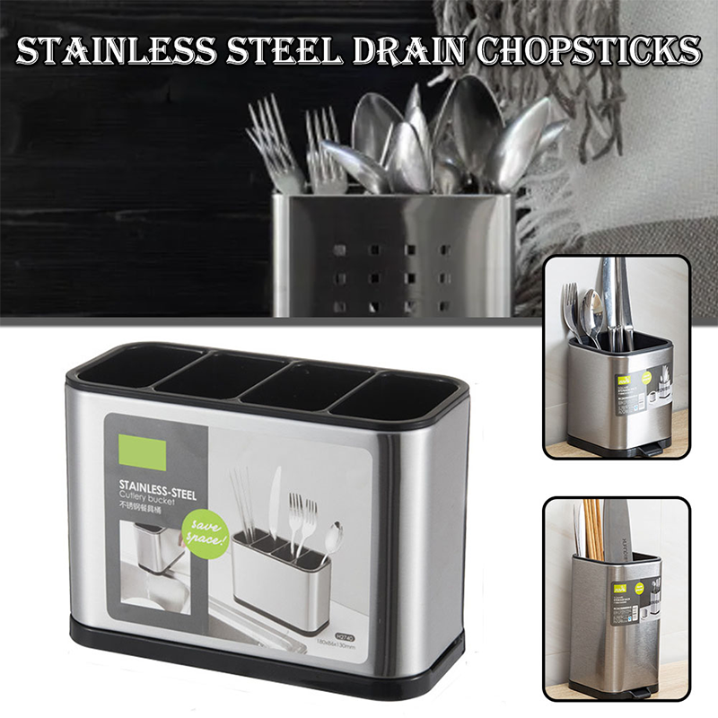 New Stainless Steel Cutlery Holder Household Tableware Drainboard Kitchen Spoon Storage Cutlery Organizer Holder Cutlery Drainer