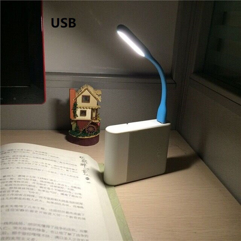 Lámpara LED con USB para lectura de libros, Mini luz LED portátil, Banco de energía, portátil, para escritorio, luces nocturnas