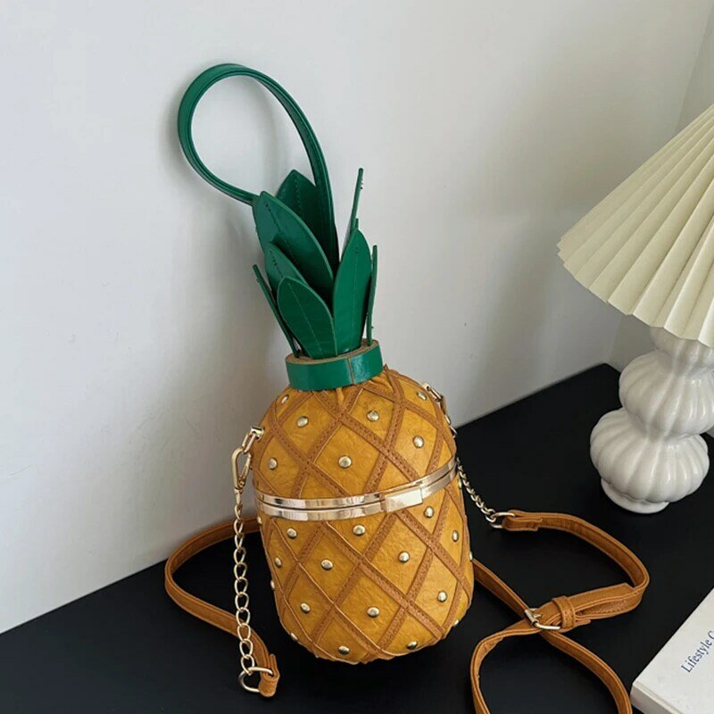 Coin Purse Pineapple Shape Bag For Women 2022  Mini Crossbody Bag Designer Handbag Rivet Shoulder Bag Fashion Lipstick Bag Lady