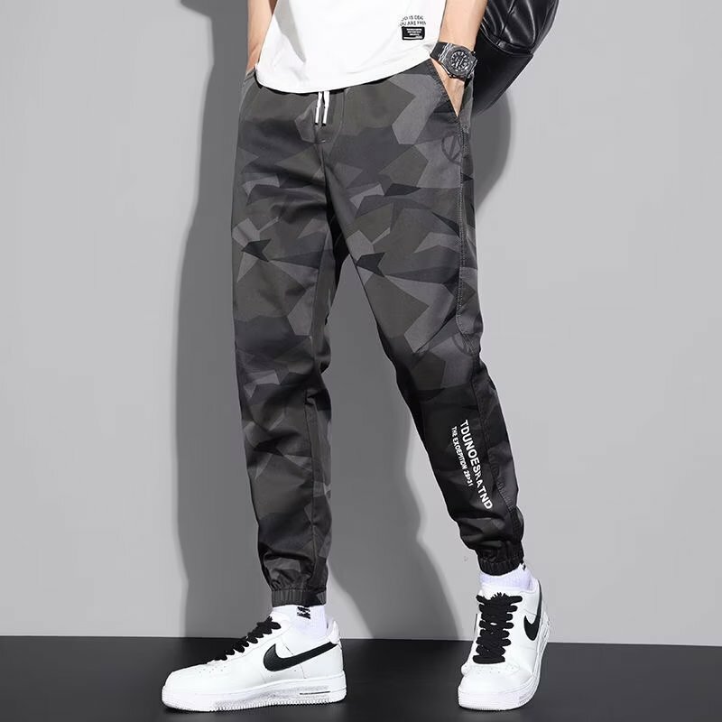 2022 novos homens hip hop streetwear moda militar harem calças vento calças de carga de camuflagem dos homens