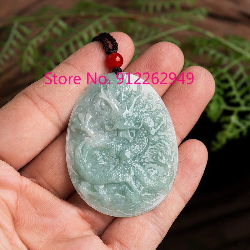 Hot Selling Natuurlijke Hand Carve Jade Dragon Merk Ketting Hanger Mode-sieraden Accessoires Mannen Vrouwen Geluk Geschenken