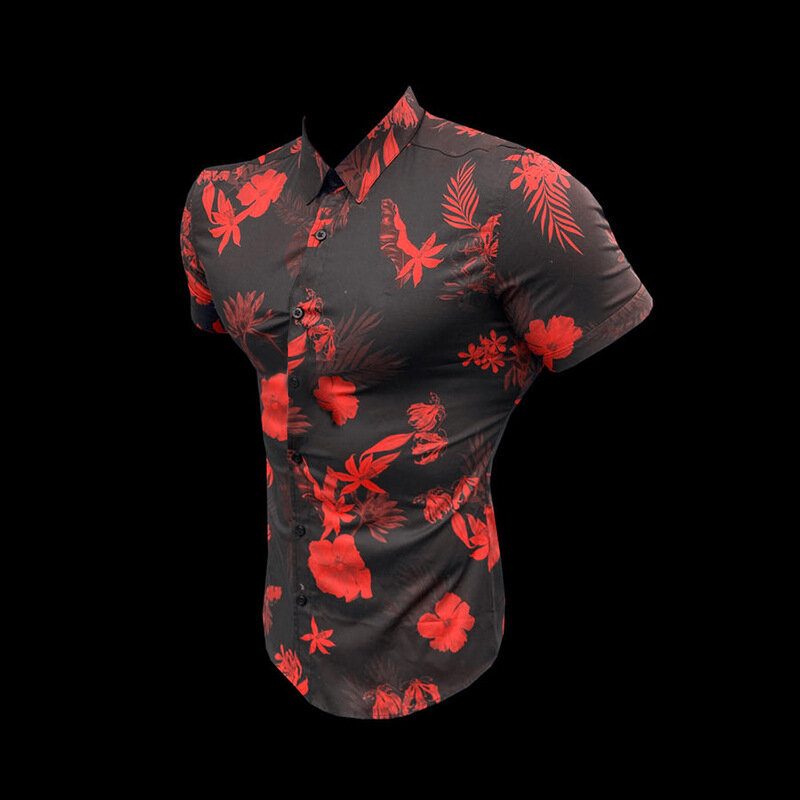 2022 Ieisure طباعة رقيقة اللازورد هاواي مابل ليف قمصان الرجال القمصان