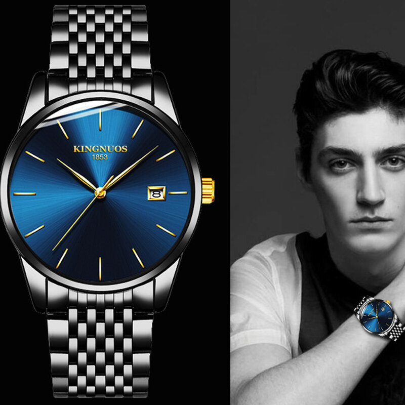 Men's Watches Top Brand Luxury Ultra-thin Male Clock Stainless Steel Quartz Watch for Men Waterproof Wristwatch Man Dropshipping