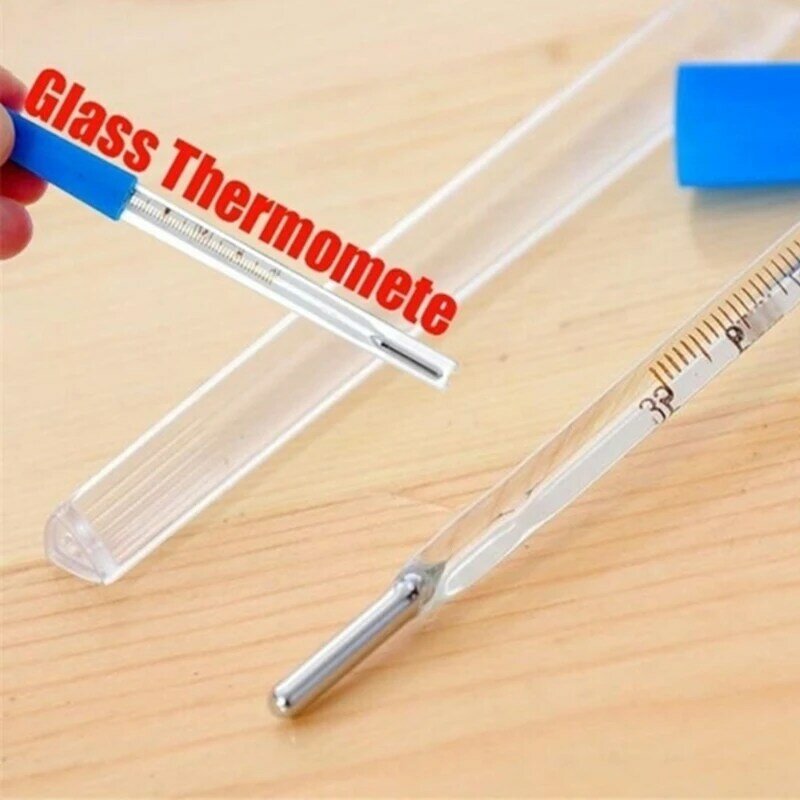 1Pc Glass Thermometer Medical Household Oral Thermometer Armpit Large Screen Fever Temperature Themometers