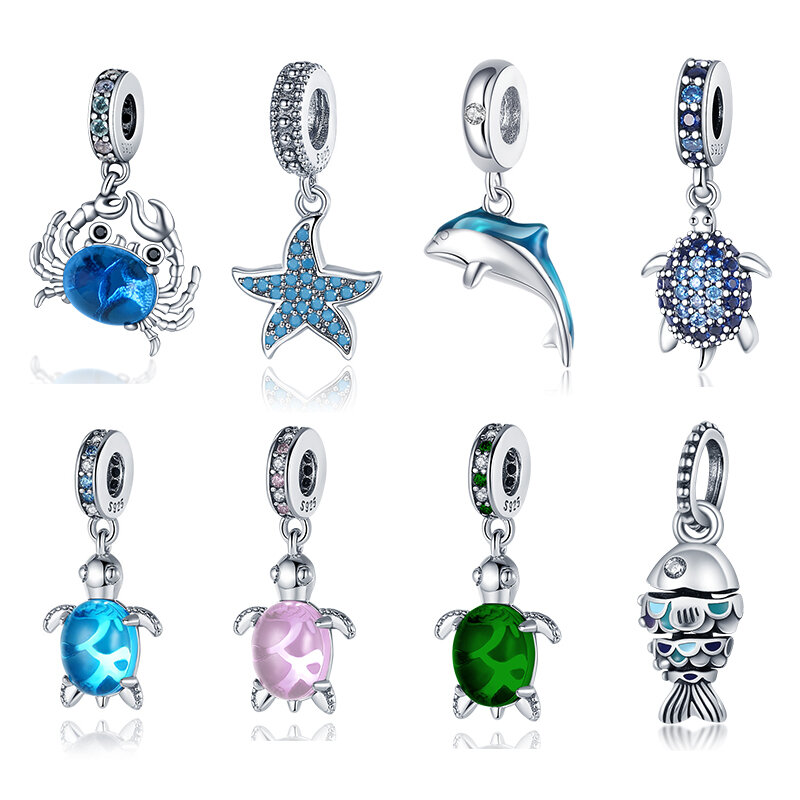 Подходит для оригинального браслета 925 Pandora ожерелье серебряные шармы бусины серии для женщин 925 Серебряные подвесные бусины Diy ювелирные из...