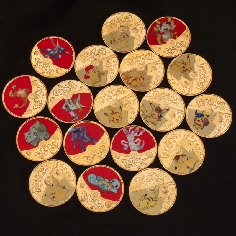 Monedas de desafío chapadas en oro para niños, lindos animales de dibujos animados de Anime, moneda conmemorativa japonesa, recuerdo, regalo de cumpleaños