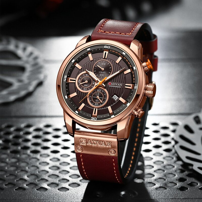 Cadvan Mode Datum Quarz Herren Uhren Top Marke Luxus Herren uhr Chronograph Sport Herren Armbanduhr