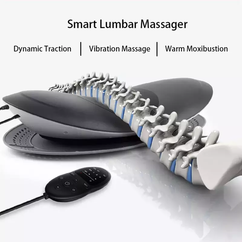 Lumbar Spine Massager Lumbar Traction Multifunctional Inflatable Hot Compress Vibration Air Pressure Waist Massager Pain Relax
