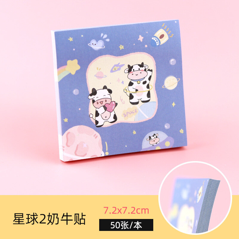 Korean Cartoon Cow Sticky Notes Cute Heart N Times Student Tearable Message Memo Pad Notebook Office School Supplies Label Paper