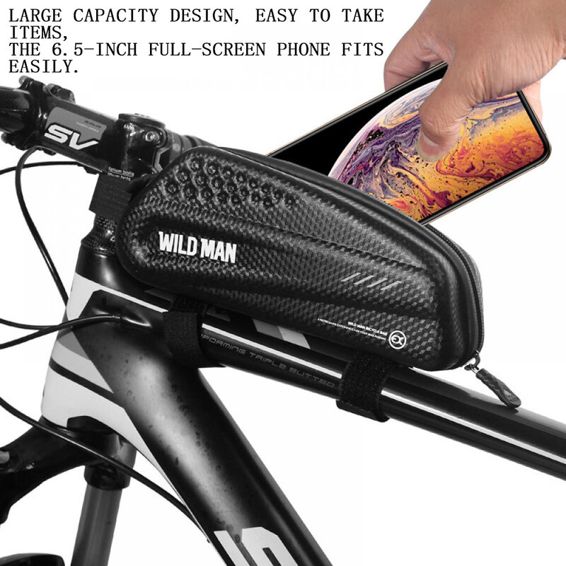 Borsa per bicicletta portabiciclette borsa per bicicletta per telaio portapacchi per bicicletta impermeabile Pu + Eva borsa per bici accessori per bici borsa per Scooter