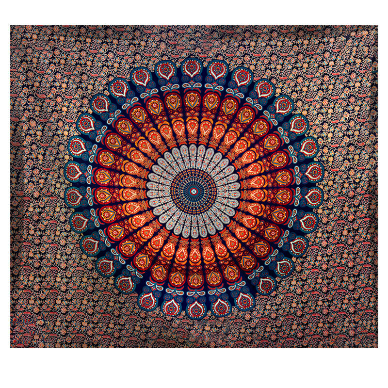 ที่กำหนดเอง Mandala Tapestry สีขาวสีดำ Sun และ Moon Tapestry Wall แขวน Tarot Hippie Wall พรม Dorm Decor ผ้าห่ม