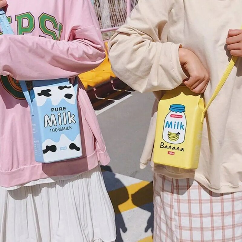 Milk box Crossbody Bag Casual High-capacity Purses Shoulder Bag Pu Leather Messenger Bag Women