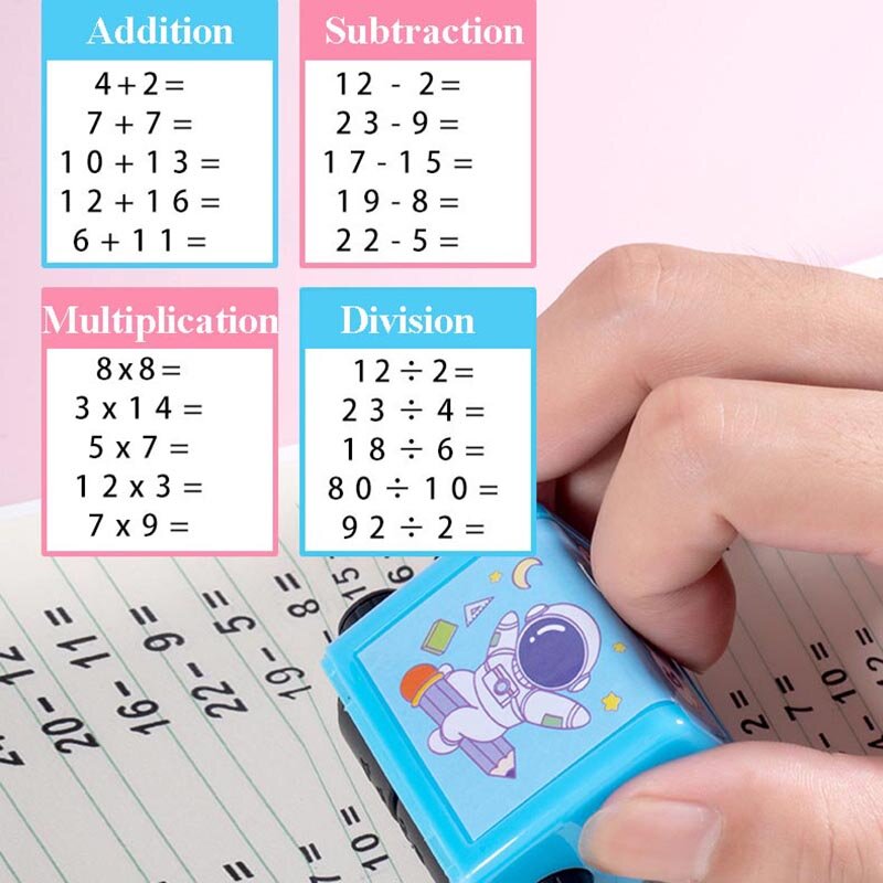 Addizione e sottrazione per bambini Scroll Stamp studenti delle scuole elementari praticano le domande matematica prescolare esercizio matematica