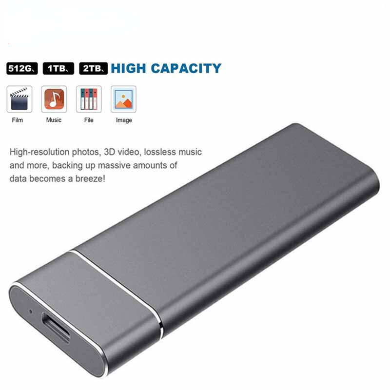 SSD Eksternal 500GB 1TB Mobile Solid State Drive Flash Drive Portabel TypeC USB Mini Slim Perangkat Memori Flash Transfer Kecepatan Tinggi