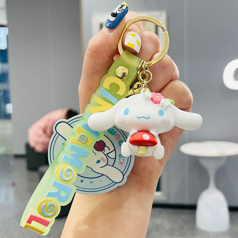 Kawaii Anime Sanrio Cinnamoroll figurka brelok brelok breloczek kluczyk do samochodu telefon komórkowy torba wisząca lalka zabawki na prezenty dla dzieci