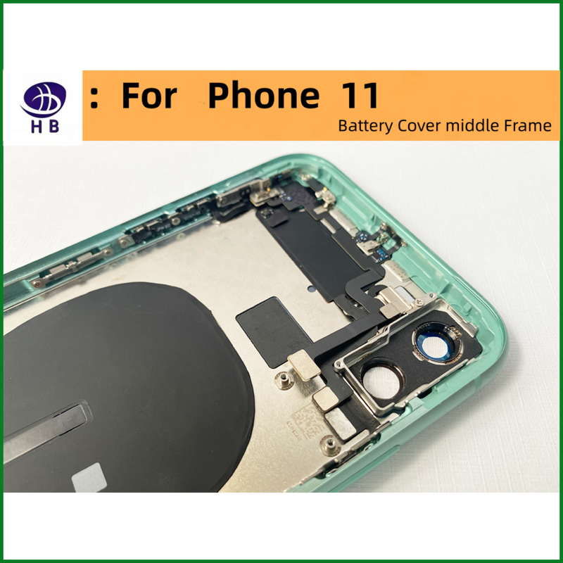 Para iphone 11 capa traseira da bateria, caso médio, bandeja do cartão sim, conjunto chave lateral, instalação de cabo caso macio + ferramenta i11 habitação