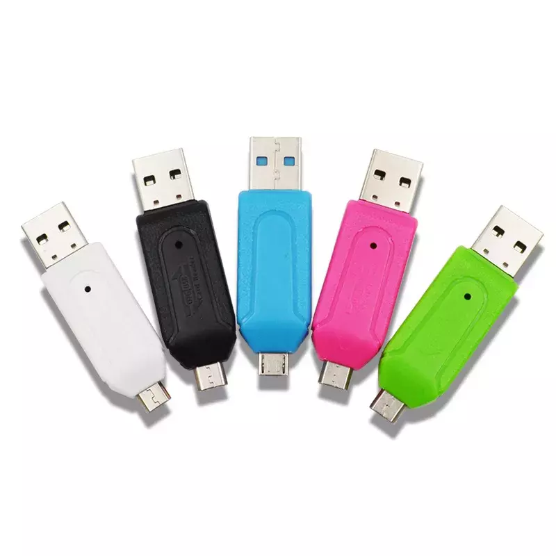 새로운 마이크로 USB 및 USB 2 in 1 OTG 카드 리더기, 안드로이드 컴퓨터 확장 헤더용 고속 USB2.0 범용 OTG TF/SD