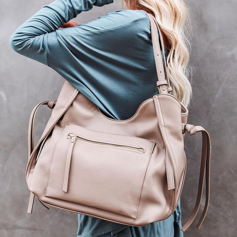 Grand sac à main en cuir souple pour femmes, sacoche à une épaule de grande capacité, sac à bandoulière de luxe de styliste