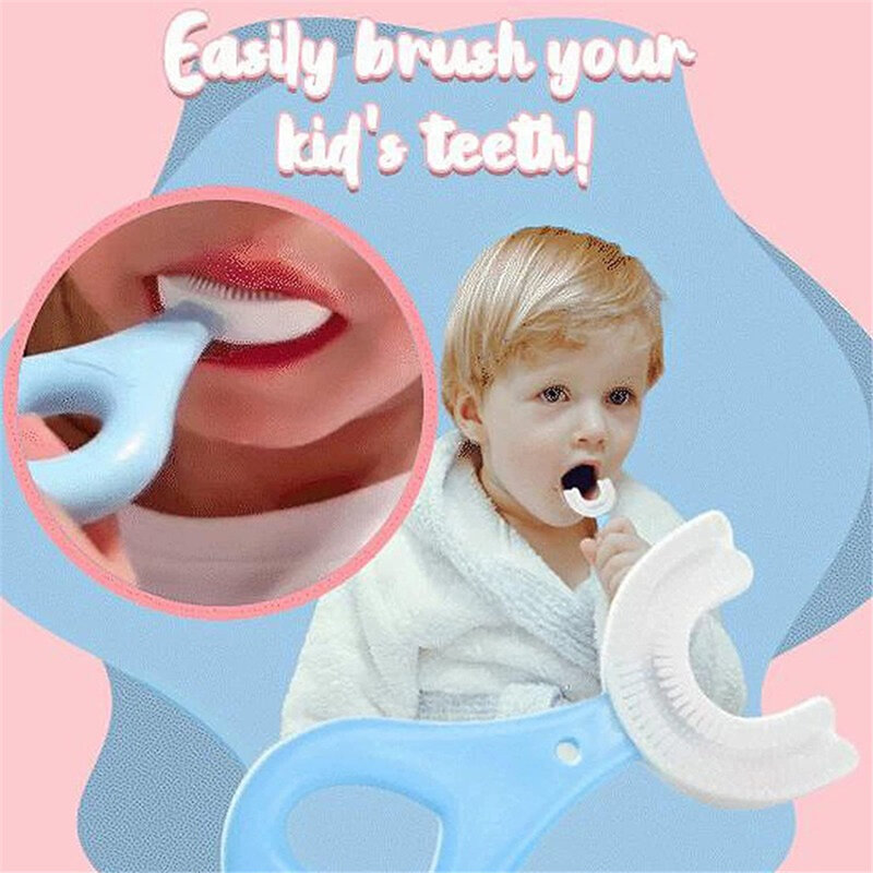 칫솔 U 모양 360 정도 유아 Teethers 아기 칫솔 어린이 실리콘 브러쉬 유아 구강 케어 청소