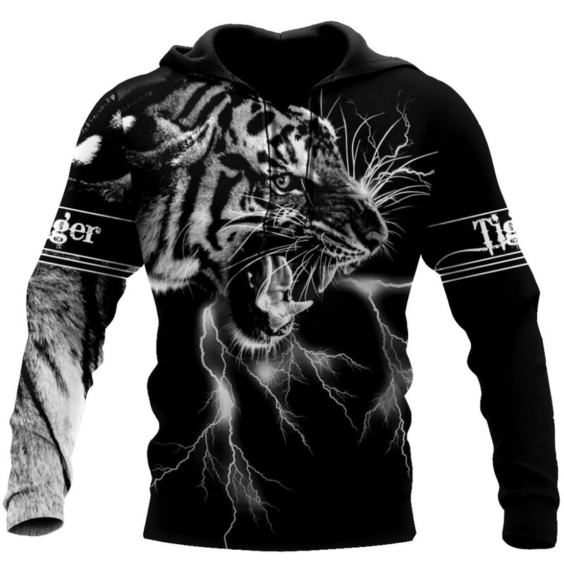 2022 Brand Fashion Autumn Hoodie Premium Tiger Skin 3D Printing Men's Sweatshirt Unisex Pullover Casual Jacket