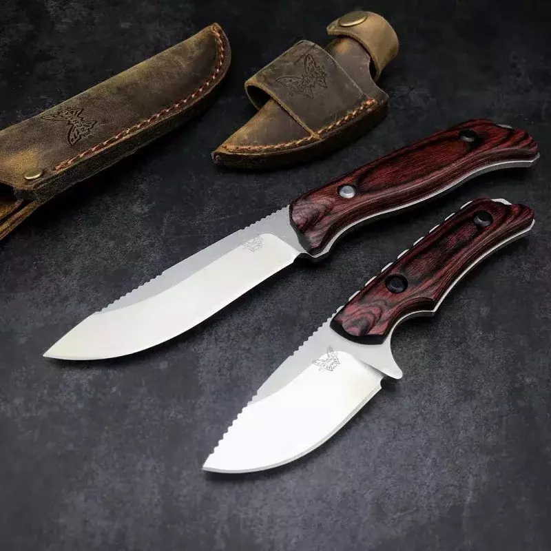 Gagang kayu BENCHMADE 15002 15017 pisau pisau Tetap luar ruangan berkemah berburu memancing pisau lurus taktis