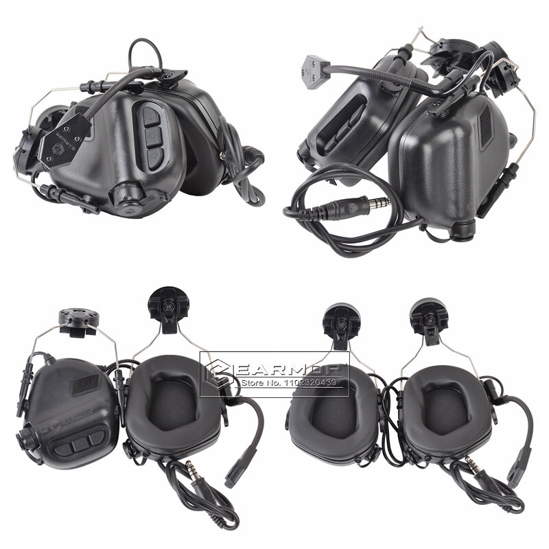 EARMOR M32H MOD3 전술 헬멧 이어폰 전자 슈팅 귀마개 RAC 가이드 어댑터, 항공 통신 헬멧 귀마개