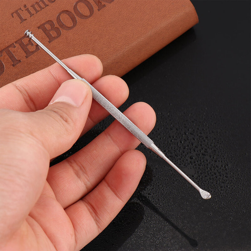 1PC Double-ended Stainless Steel Spiral Ear Pick Spoon Ear Wax Removal Cleaner Ear Tool Multi-function Portable Reusable