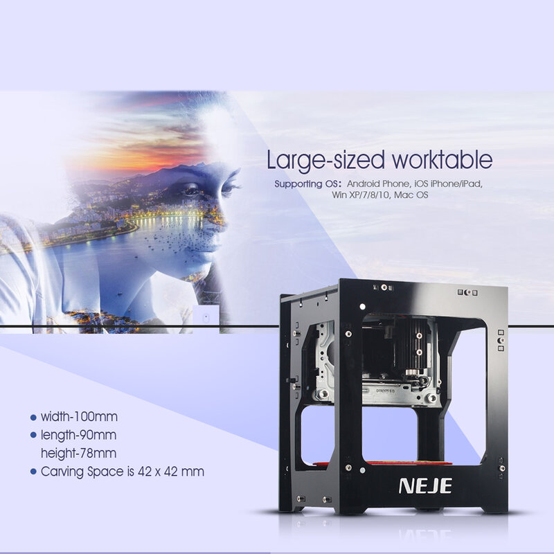 NEJE DK-BL 3000mW incisore Laser 450nm Smart AI Mini macchina per incidere Wireless BT Print Engraver BT 4.0