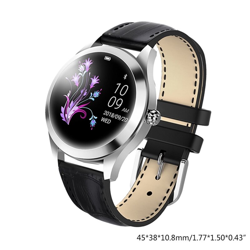 Reloj inteligente impermeable KW10 IP68 para mujer, pulsera con Monitor de ritmo cardíaco y sueño