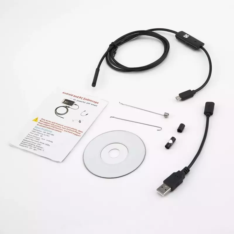 Kamera Endoskopi HD USB Endoskopi 5.5Mm dengan 6 LED 1/1.5/2/3.5/5M Kabel Lunak Anti Air Inspeksi Borescope untuk Android PC
