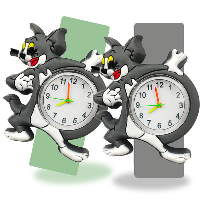 Reloj de dibujos animados para niños, relojes de pulsera de Slap para niños de 1 a 9 años, tiempo de estudio inicial, juguete