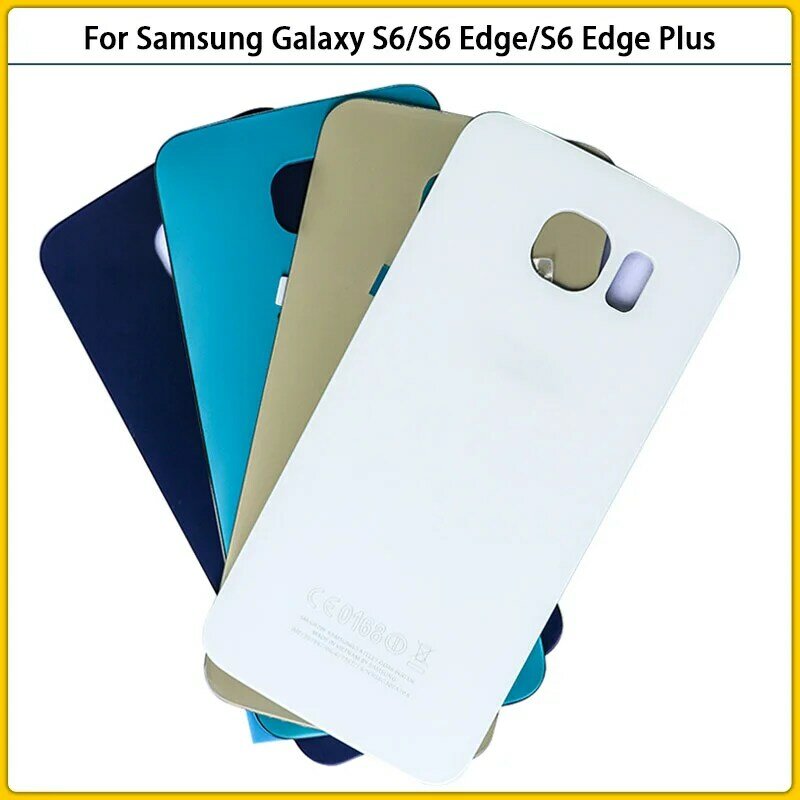 Nuevo para Samsung Galaxy S6 / S6 Edge / S6 Edge Plus G920 G925 G928 Panel de vidrio batería cubierta trasera puerta trasera carcasa Replac