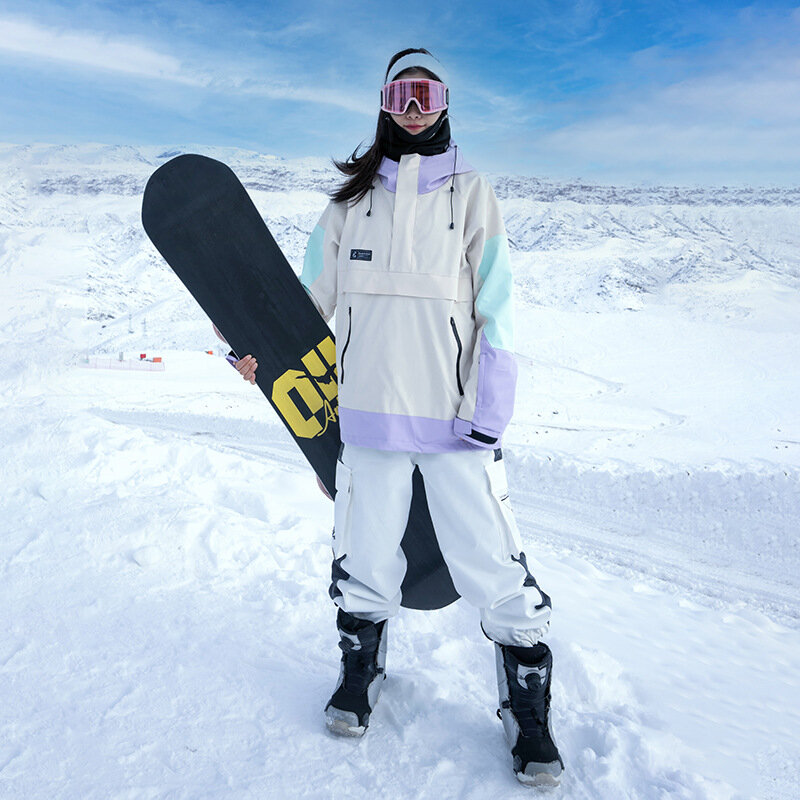 SEARIPE 남녀공용 스키 후드티, 방풍 방수 보온 의류, 스노우 슈트, 야외 장비 착용, 겨울 따뜻한 스웻셔츠