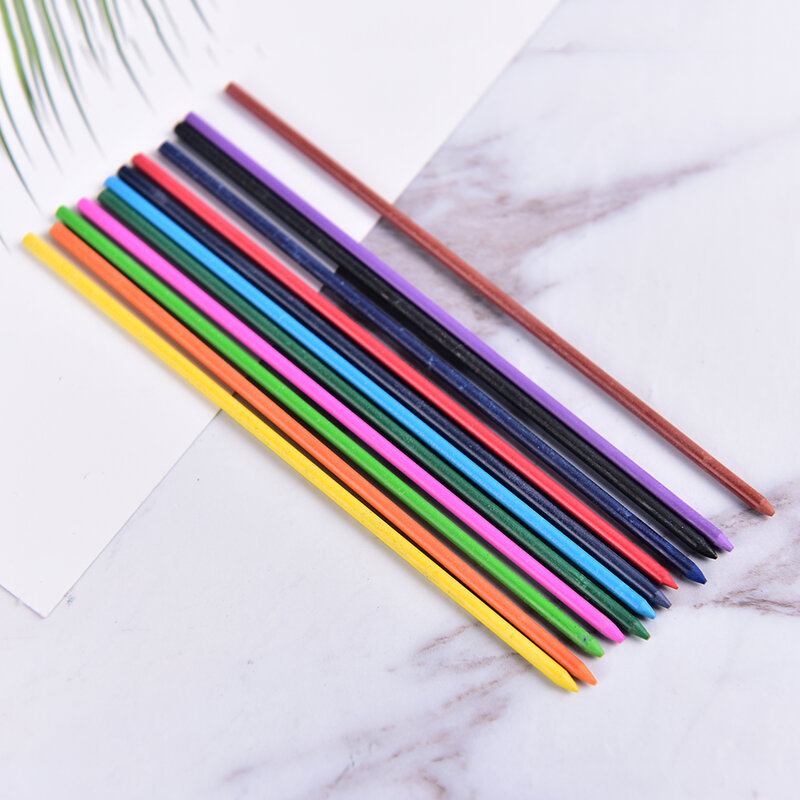 12pcs/box 2.0 Mm Mechanical Pencil Color Lead Refill 12mm Red Pink Yellow Bule Orange Green Color Drawing Colored