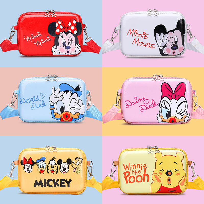 Disney-Bolso cuadrado pequeño para teléfono móvil, bolsa de Mickey Mouse, Pato Donald, versión vertical, horizontal, a la moda