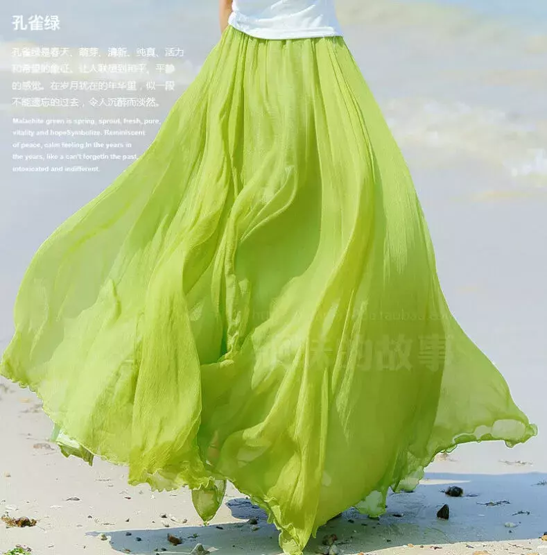 2022 Phụ Nữ Mới Boho 2 Lớp Đầm Maxi Voan Dài Sundress Mùa Hè Nữ Voan Đi Biển Chắc Chắn Váy