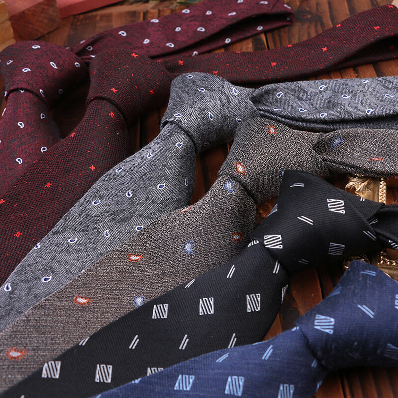 Cravate en Polyester pour hommes, 7cm, nouveauté 2022