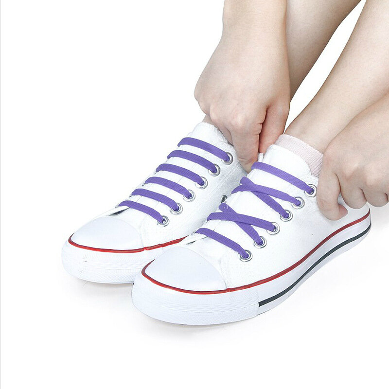 16pcs/lot Silicone Shoelaces Elastic Shoe Laces Special No Tie Shoelace for Men Women Lacing Rubber Zapatillas 13 Colors