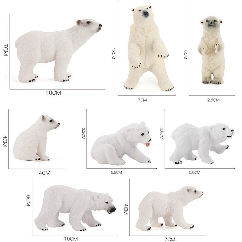 새로운 북극 시뮬레이션 동물 인형 서 북극곰 모델 PVC 액션 피규어 컬렉션 교육 장난감 어린이 선물