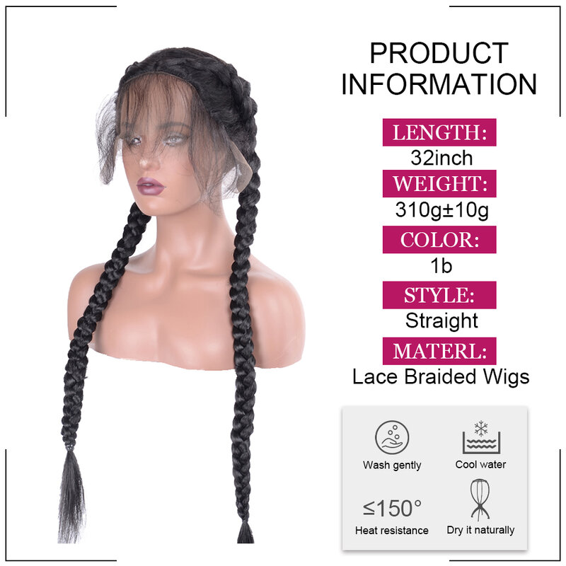 Синтетический парик, искусственные плетеные парики, кружевной парик с 2 косичками для черных женщин, парики в африканской коробке, кукурузн...