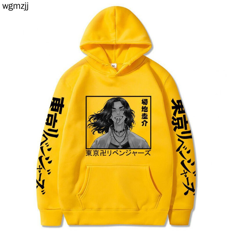 Anime tokyo revengers impresso hoodies moletom hip hop harajuku manga comprida pulôver impressão streetwear para homem