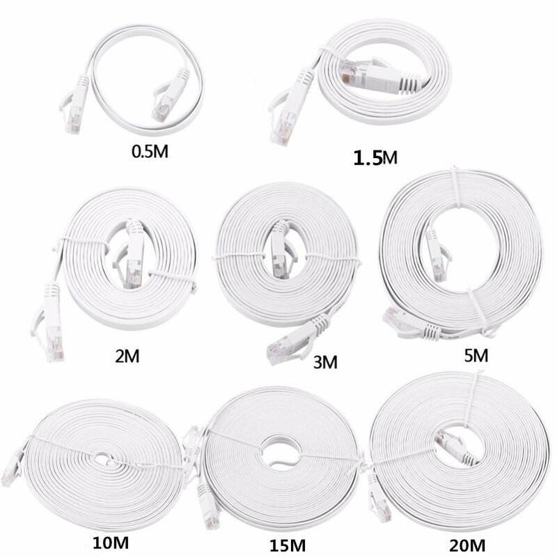 ANPWOO-Cable plano CAT6 para enrutador, Cable de red Ethernet UTP RJ45, 0,5 m, 1,5 m, 2m, 3m, 5m, 10m, 15m, 20m