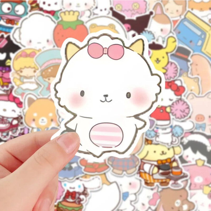 10/30/48ชิ้น Sanrio น่ารัก Hello Kitty Kuromi สติกเกอร์การ์ตูนเมโลดี้ของฉันโน้ตบุ๊คโทรศัพท์อนิเมะ Kawaii ตกแต่งสติกเกอร์ของเล่น