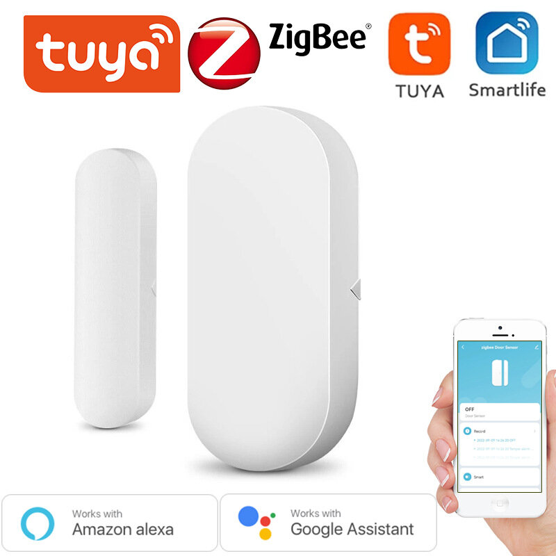 Tuya Smart WiFi/Zigbee Door Sensor Door Open / Closed Detectors Wifi Home Alarm Compatible With Alexa Home Smart Life App