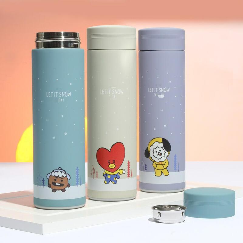 Kpop boy grupo combinação garrafa térmica dos desenhos animados copo criativo copo de aço inoxidável copo de água presente do estudante fã coleção suga jimin jin