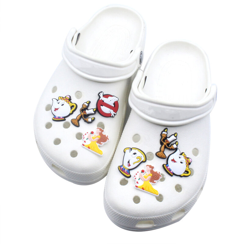 1-6pcs Cartoon Animation Shoe Charms Buckles For Clogs Sandals Garden Shoes DIY Croc Accessories Decoration For Kids X-mas Gifts