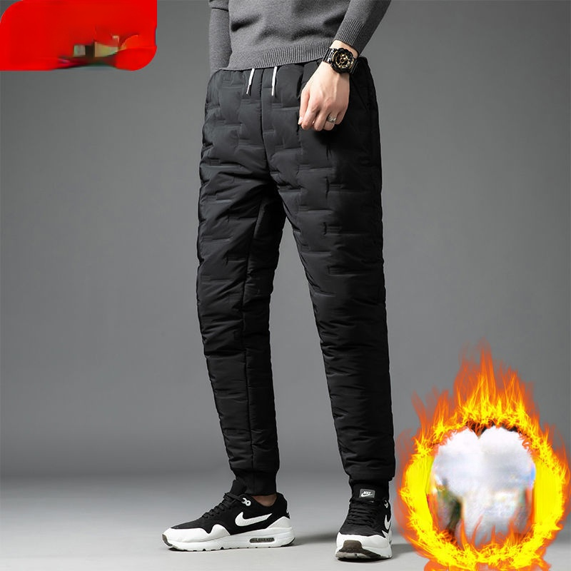 Winter Men's 90% White Duck Down Pants High Quality Slim Straight Snow Pants Warm Down Padded Trousers Male Clothing Y39